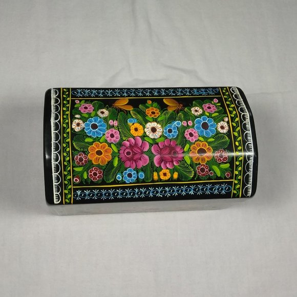 MEXICAN WOOD JEWELRY BOX  HANDPAINTED "NWOT" - Picture 2 of 15